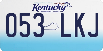 KY license plate 053LKJ