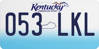 KY license plate 053LKL