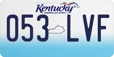 KY license plate 053LVF