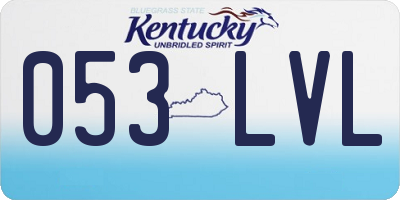 KY license plate 053LVL