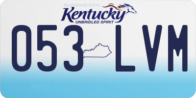 KY license plate 053LVM