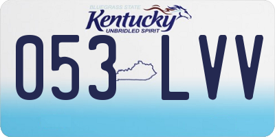 KY license plate 053LVV