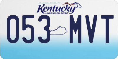KY license plate 053MVT