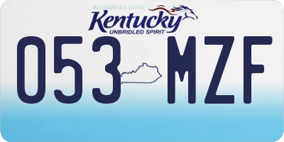 KY license plate 053MZF