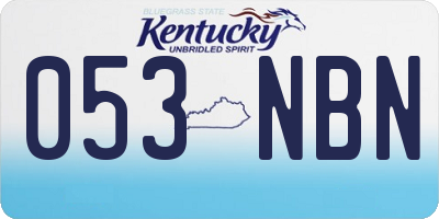 KY license plate 053NBN