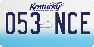 KY license plate 053NCE