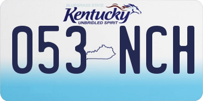 KY license plate 053NCH