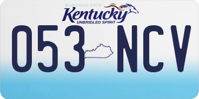 KY license plate 053NCV