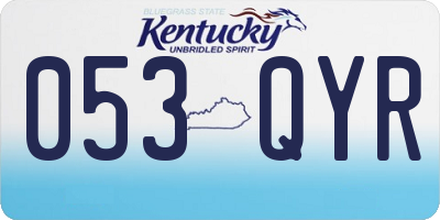 KY license plate 053QYR