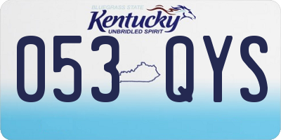 KY license plate 053QYS