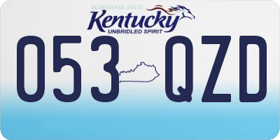 KY license plate 053QZD