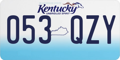 KY license plate 053QZY
