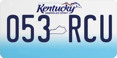KY license plate 053RCU
