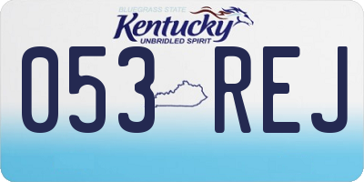 KY license plate 053REJ