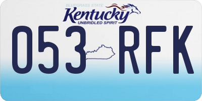 KY license plate 053RFK