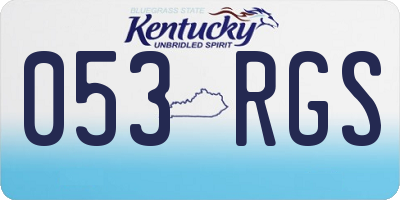 KY license plate 053RGS