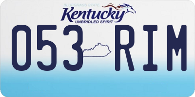 KY license plate 053RIM
