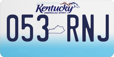 KY license plate 053RNJ