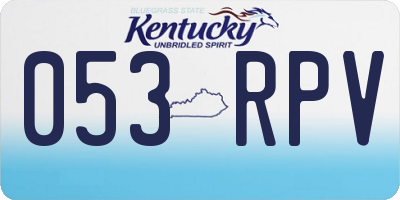 KY license plate 053RPV