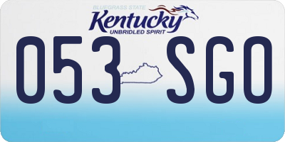 KY license plate 053SGO
