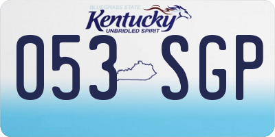 KY license plate 053SGP