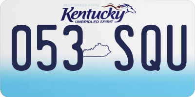 KY license plate 053SQU