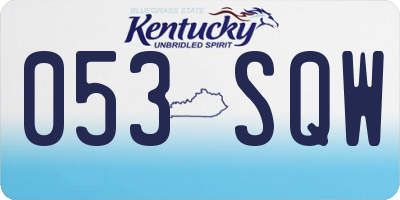KY license plate 053SQW
