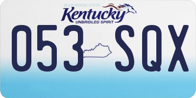 KY license plate 053SQX