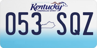 KY license plate 053SQZ