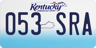 KY license plate 053SRA