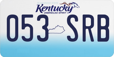 KY license plate 053SRB