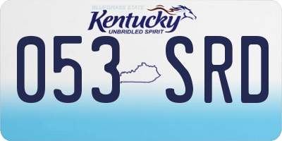 KY license plate 053SRD