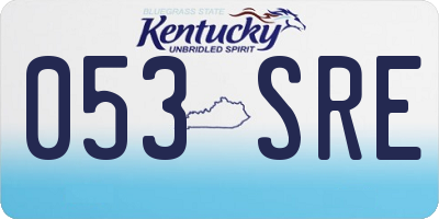 KY license plate 053SRE