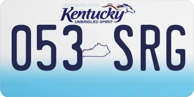 KY license plate 053SRG
