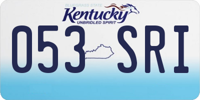 KY license plate 053SRI
