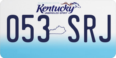 KY license plate 053SRJ