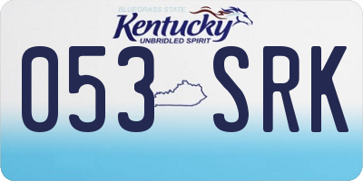 KY license plate 053SRK