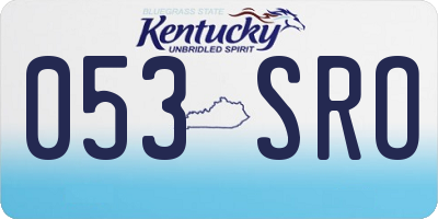 KY license plate 053SRO