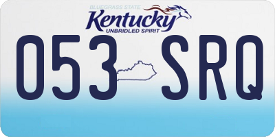KY license plate 053SRQ