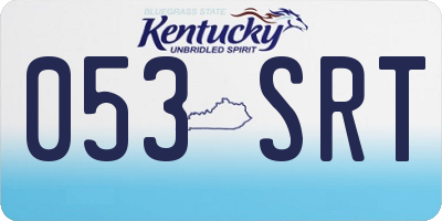 KY license plate 053SRT
