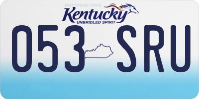 KY license plate 053SRU