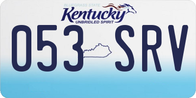 KY license plate 053SRV