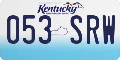 KY license plate 053SRW