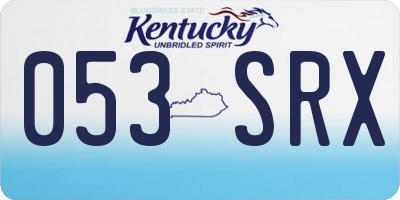 KY license plate 053SRX