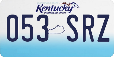 KY license plate 053SRZ