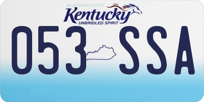 KY license plate 053SSA