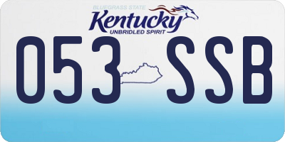 KY license plate 053SSB