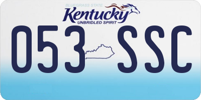 KY license plate 053SSC