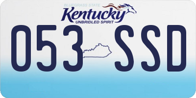 KY license plate 053SSD