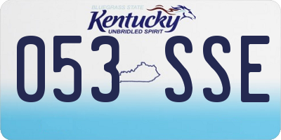 KY license plate 053SSE